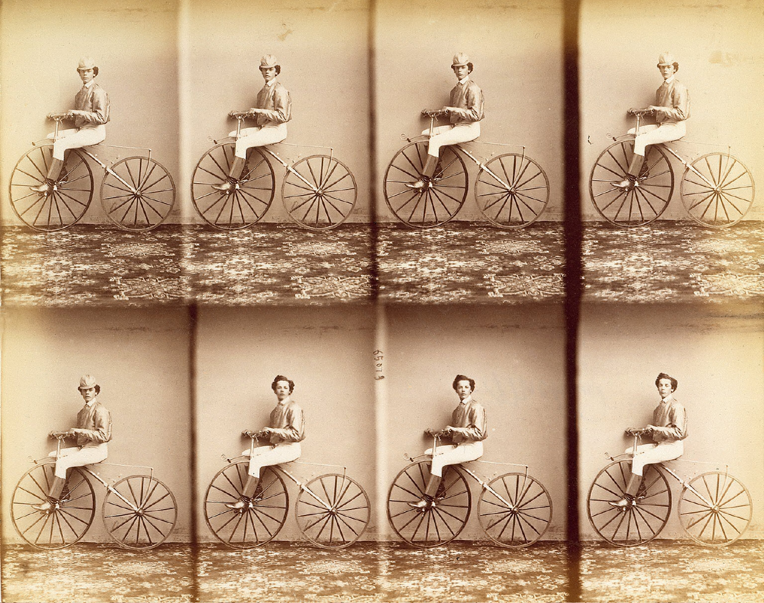 Michaud sur son Velocipede