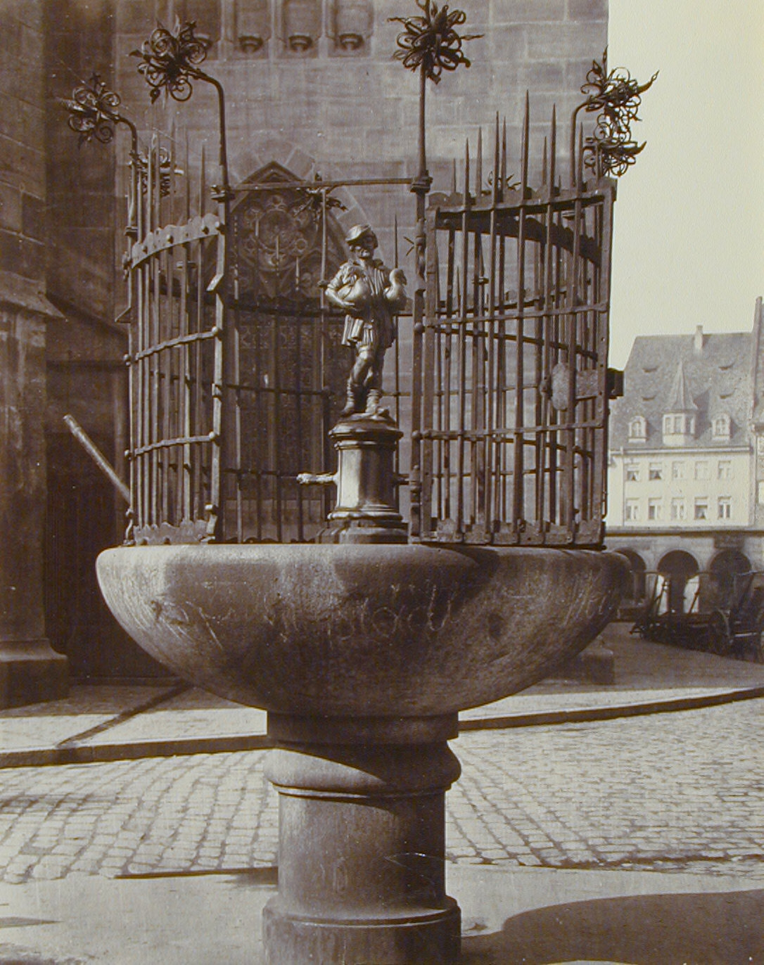 Fountain in a Town Square [Grosetry Fountain, Nurnberg]