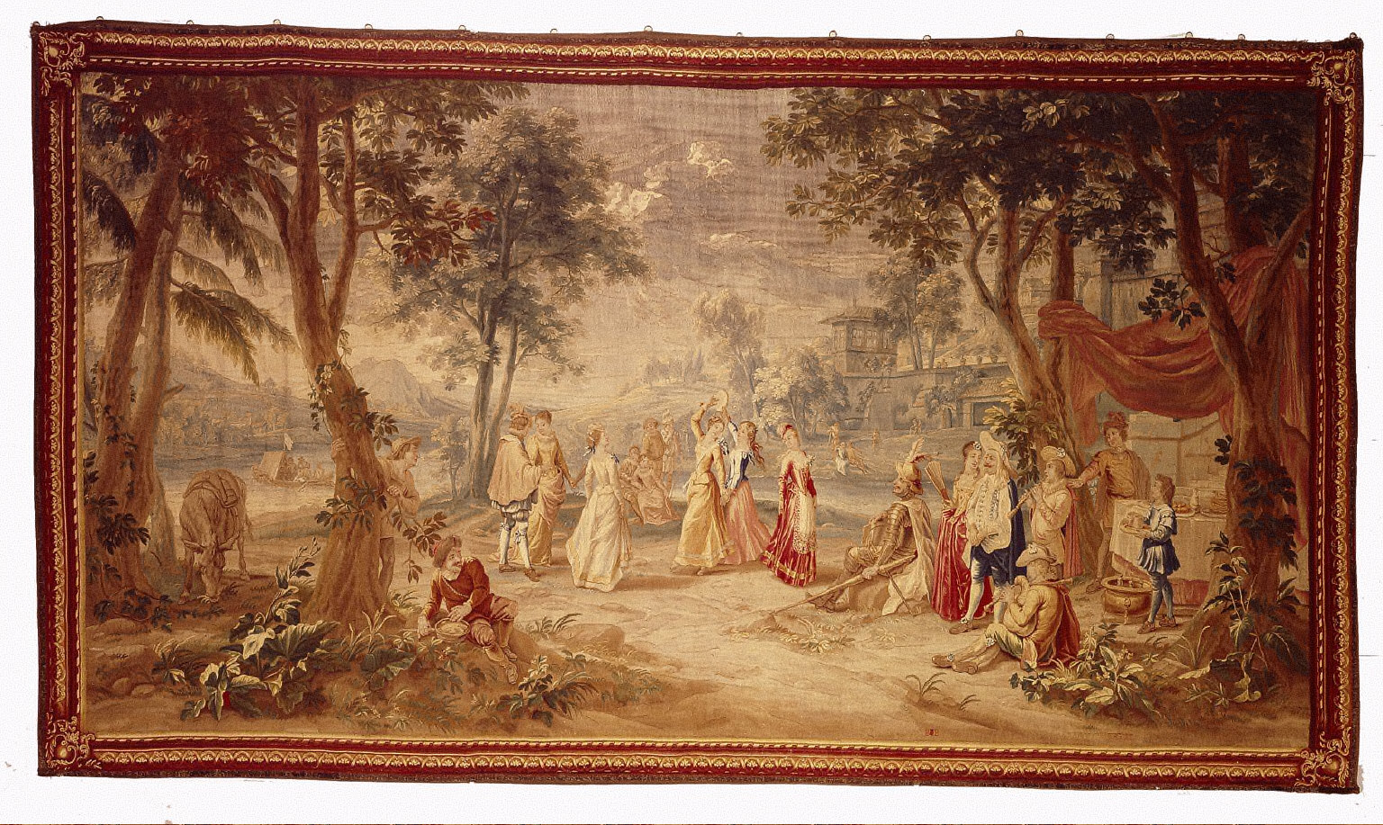 One of Two Tapestries with Hunting Scenes