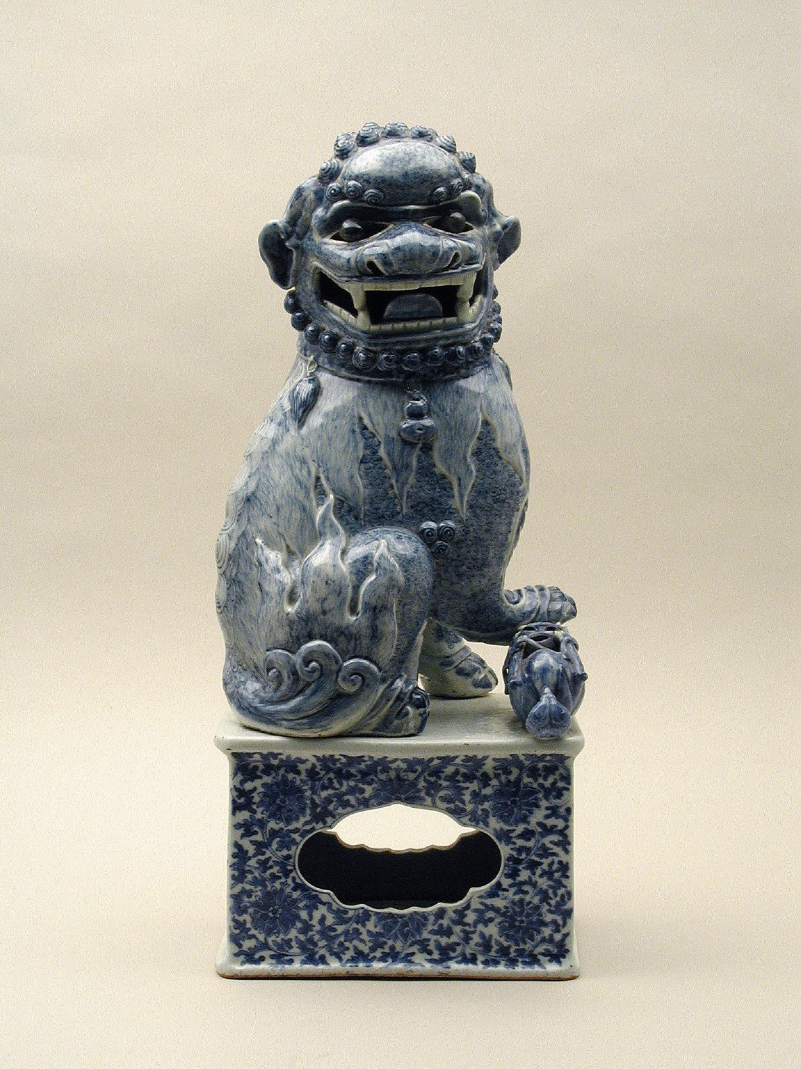 Fo Dog on Base (Buddhist Lion, One of a Pair)