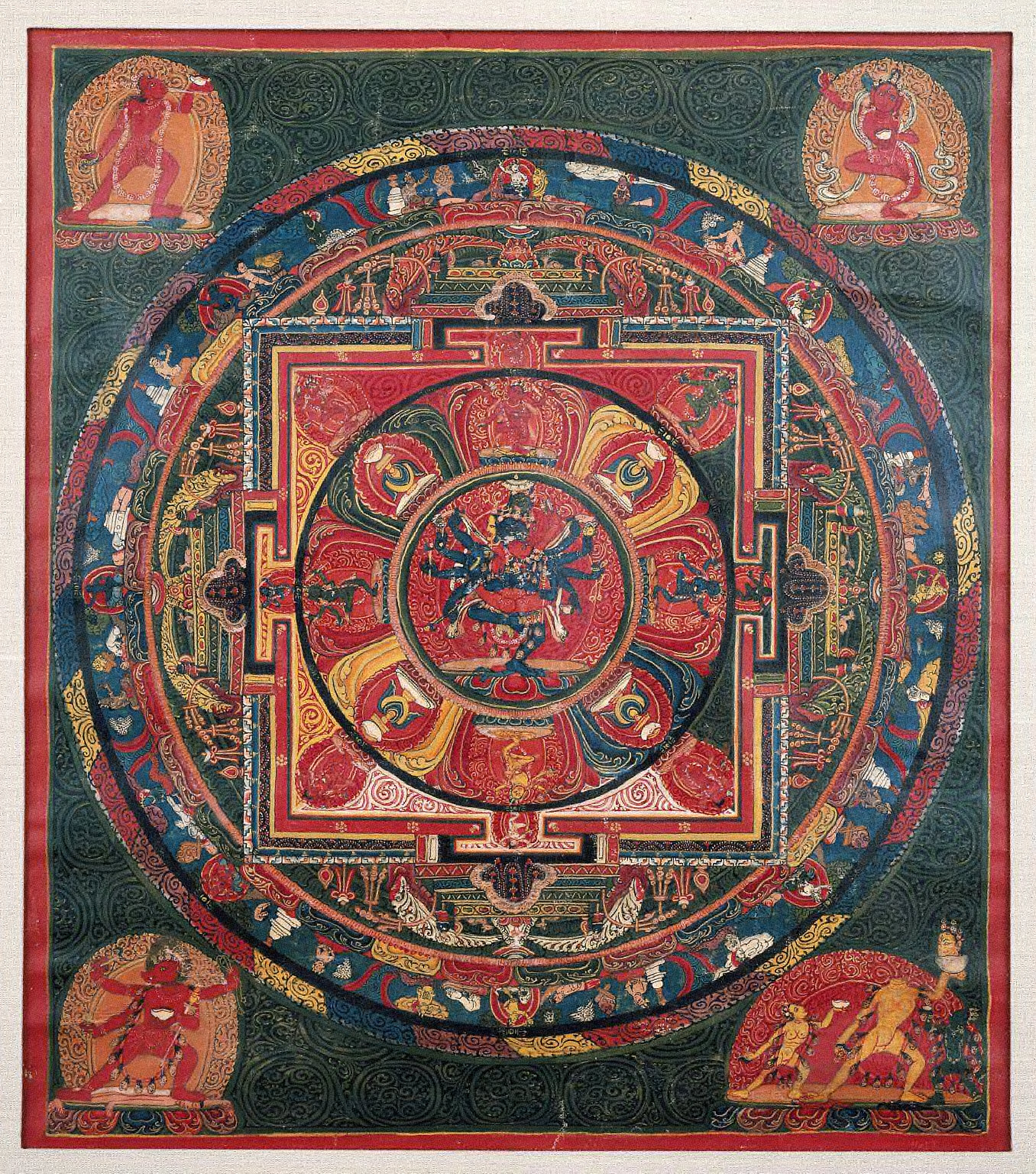 Mandala of Samvara in yabyum position with Vajrahari