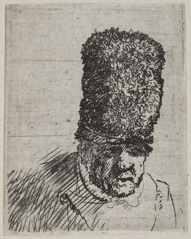 Head of an Old Man in a High Fur Cap: Bust