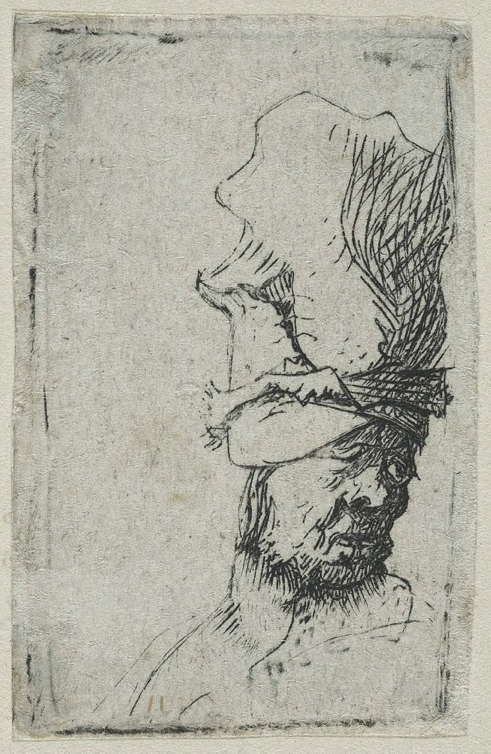 Head of a Man in a High Cap