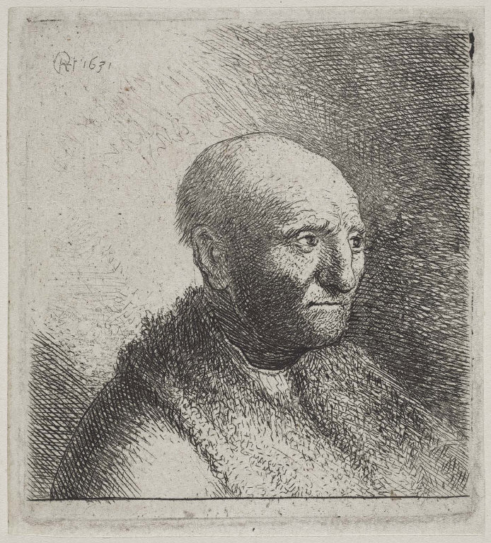 Bald Man in a Fur Cloak: Bust