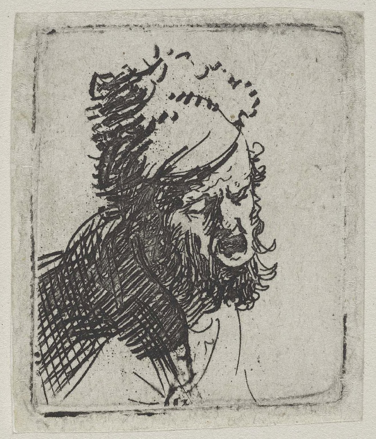 Head of a Man in a Fur Cap, Crying Out