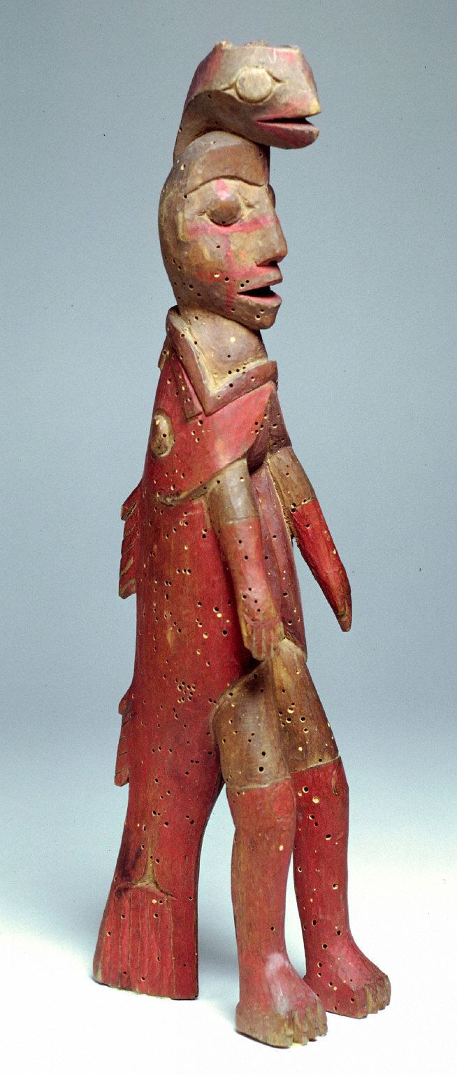 Human figure with salmon body