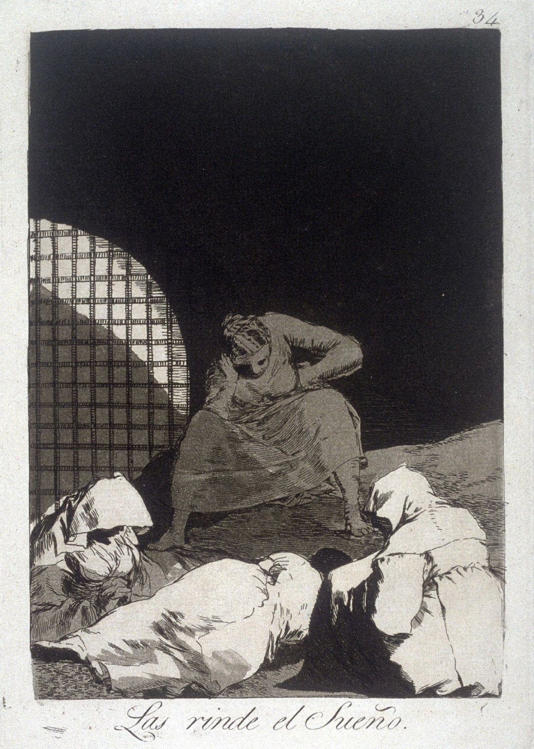 Las rinde el Sueño(Sleep Overcomes Them) plate 34 from the series Los Caprichos (Caprices)