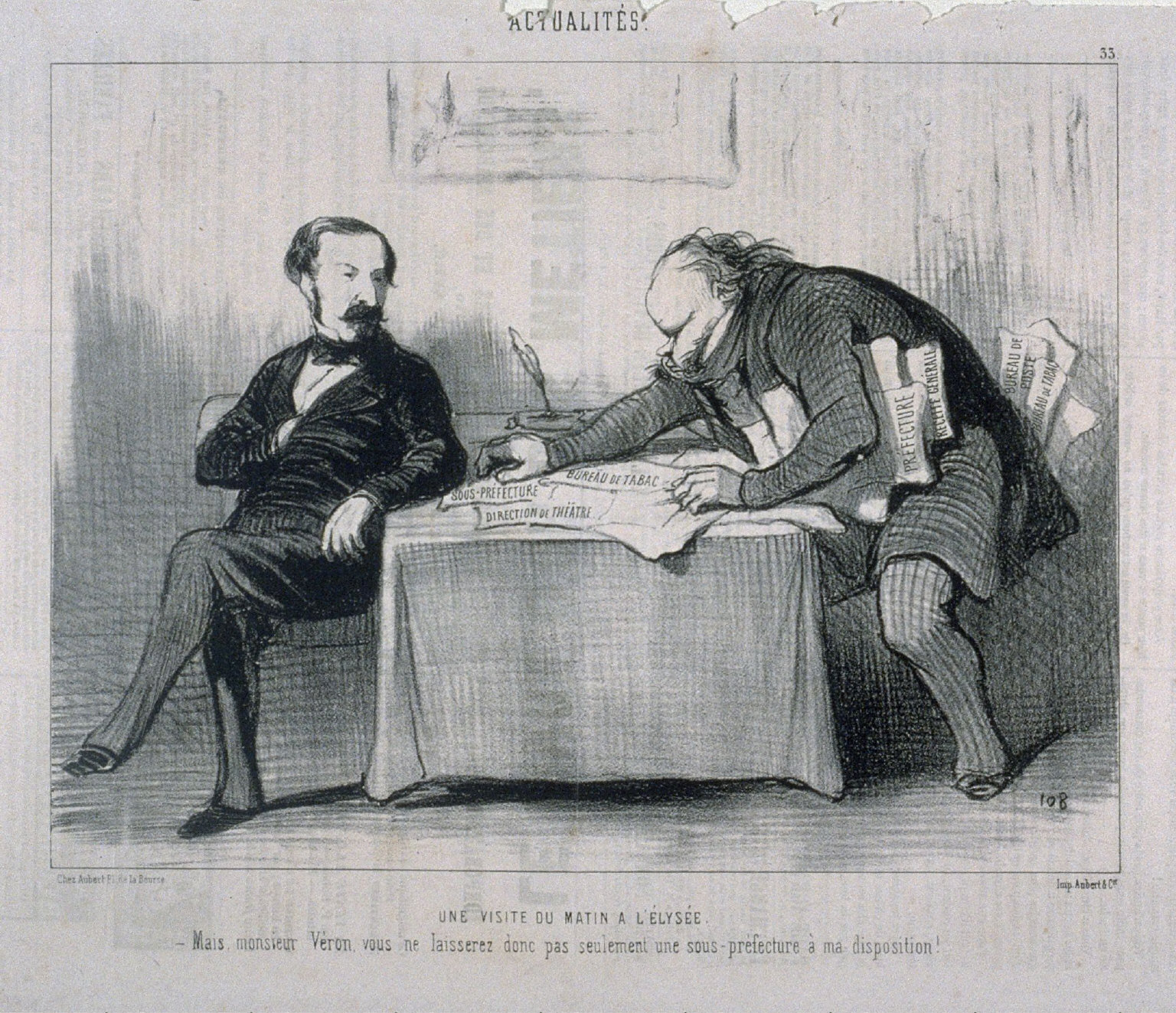 Une visite du matin à l'Elysée no. 33 of the series Actualités published in Le Charivari 21 November 1849