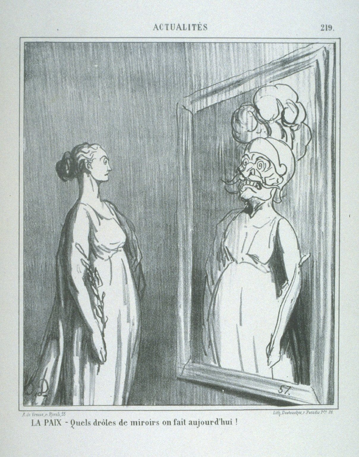 La paix-quels drôles de miroirs on fait aujourd'hui! no. 219 from the series Actualités