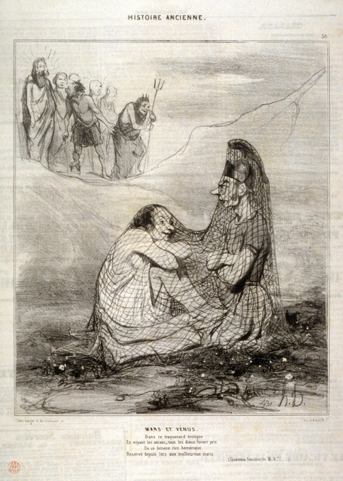 Mars et Vénus no. 38 from the series Histoire ancienne published in Le Charivari 27 December 1842