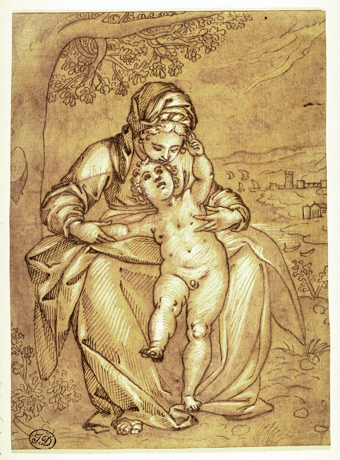 Madonna and Child Under a Tree