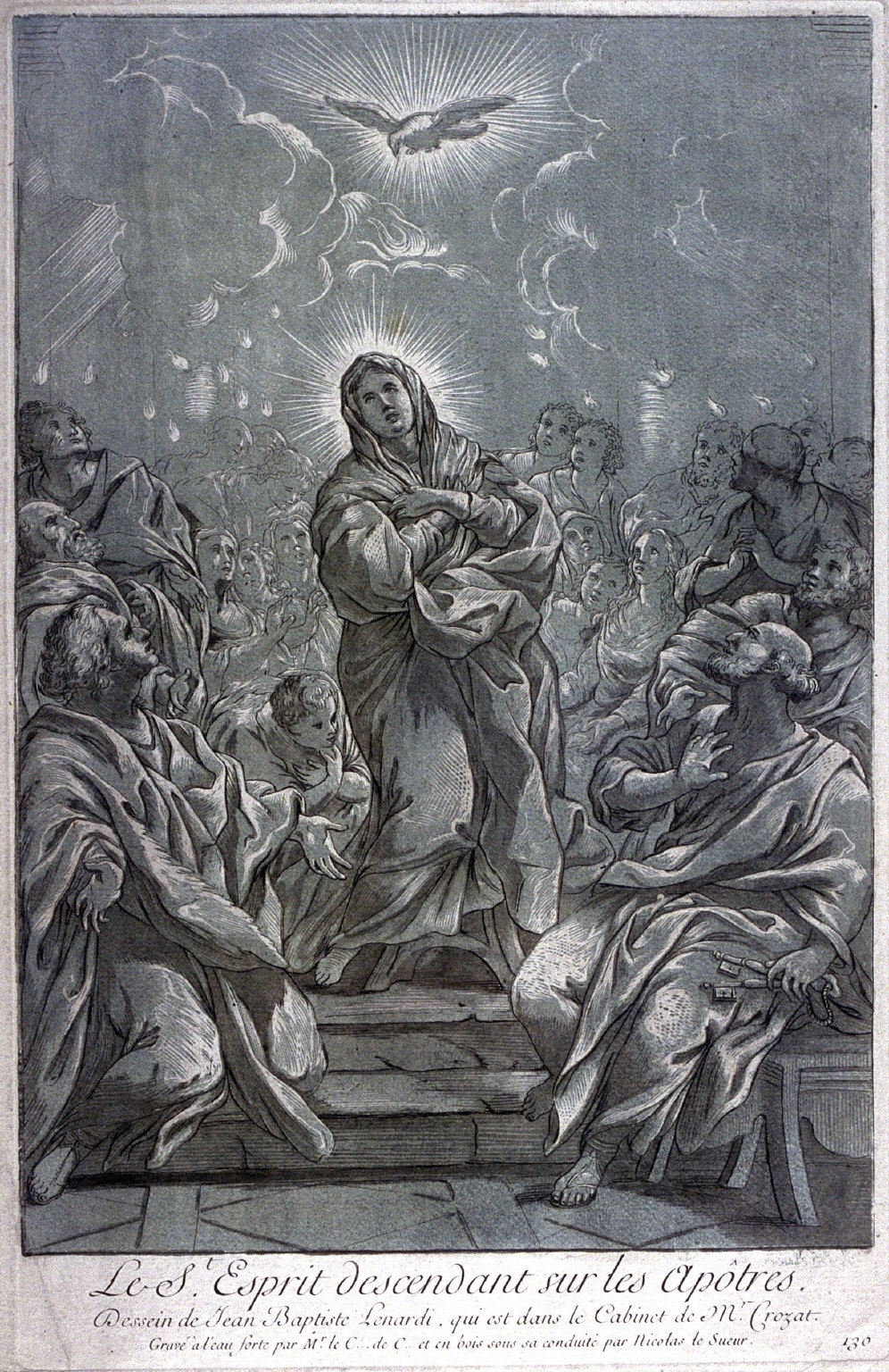 Le S. Esprit descendant sur les apôtres (The Holy Spirit Descending on the Apostles), after a drawing by Giovanni Battista Lenardi in the collection of M. Crozat