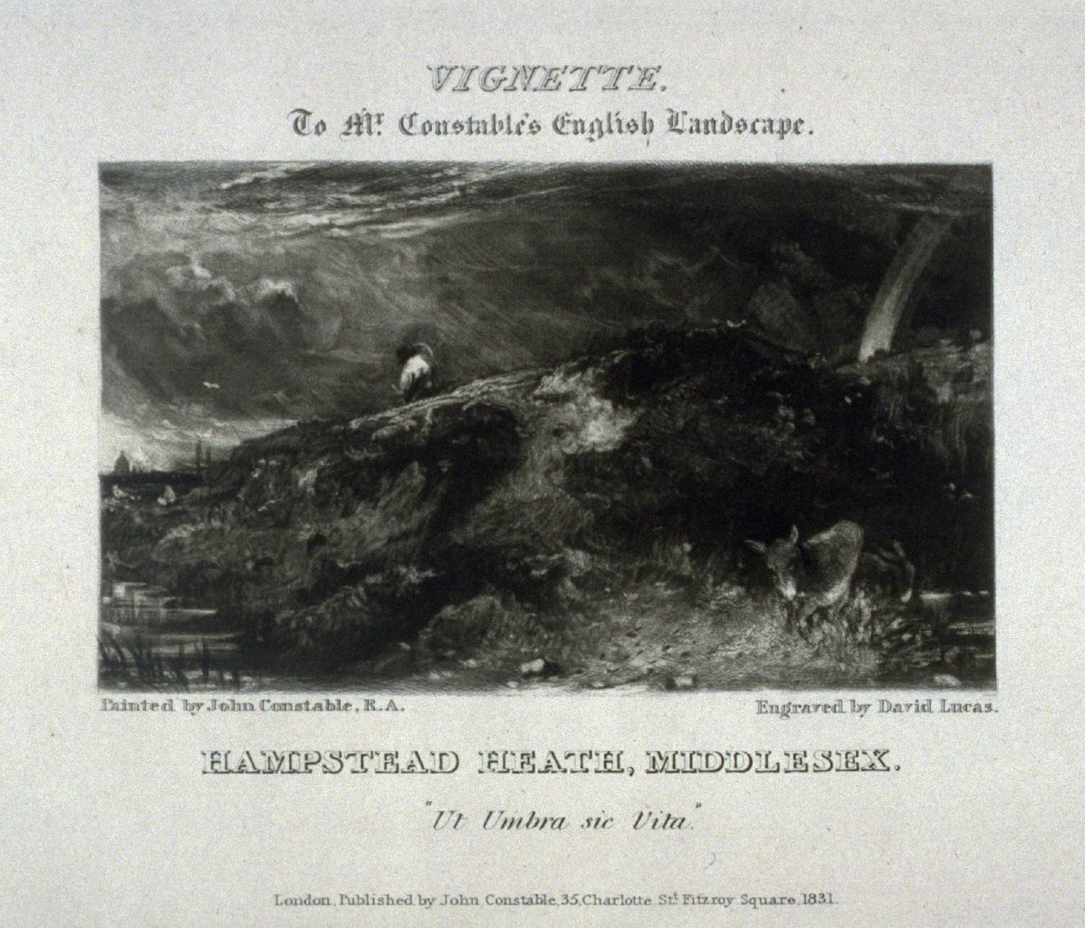 Hampstead Heath, Middlesex, vignette and twenty-second plate in the album, Various Subjects of Landscape, Characteristic of English Scenery (London: John Constable, 1830-[1832]