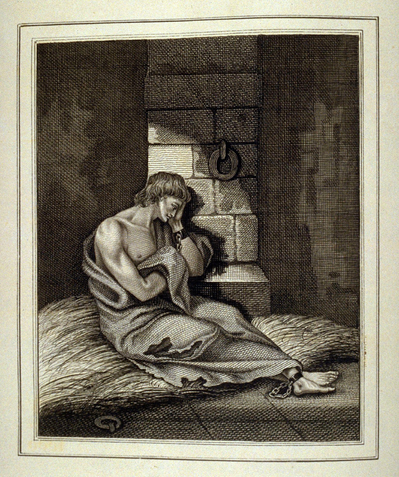 Untitled (a man chained in a prison cell), Page 274 of the book, Mon passe-tems dédié à moi-même, vol.1