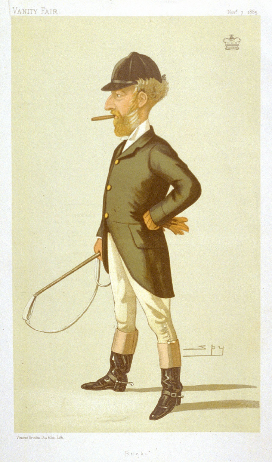 Sir Robert Bateman Harvey Bart, MP. "Bucks" from Vanity Fair, November 7, 1885