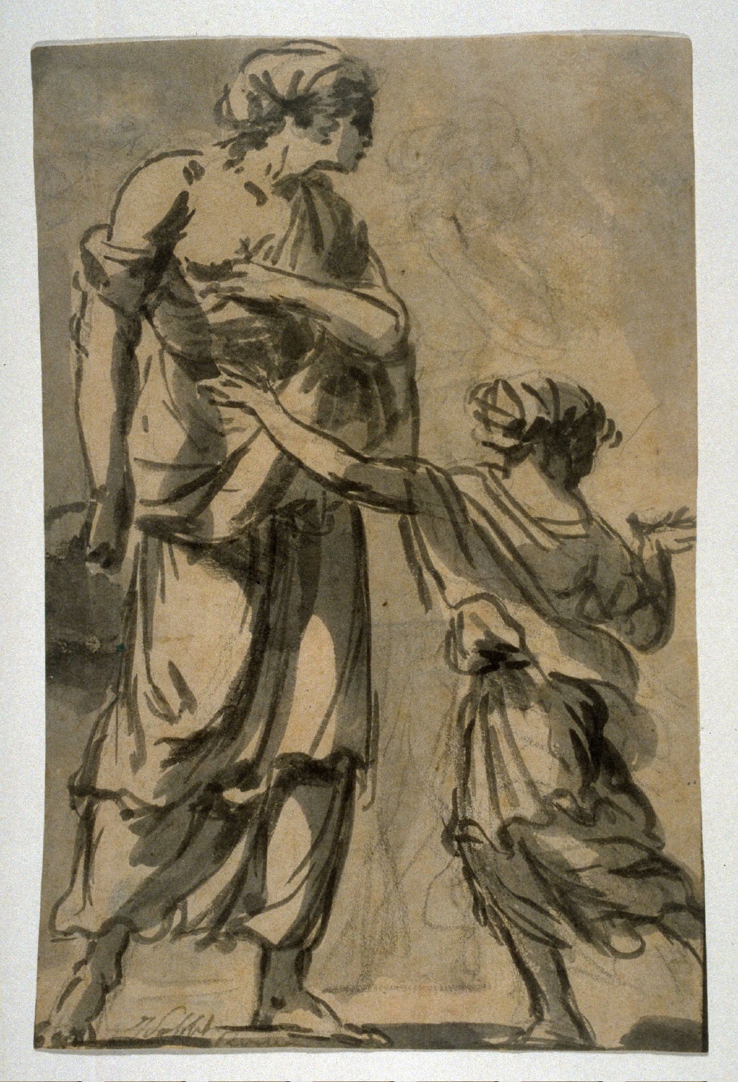 Study of Two Draped Figures