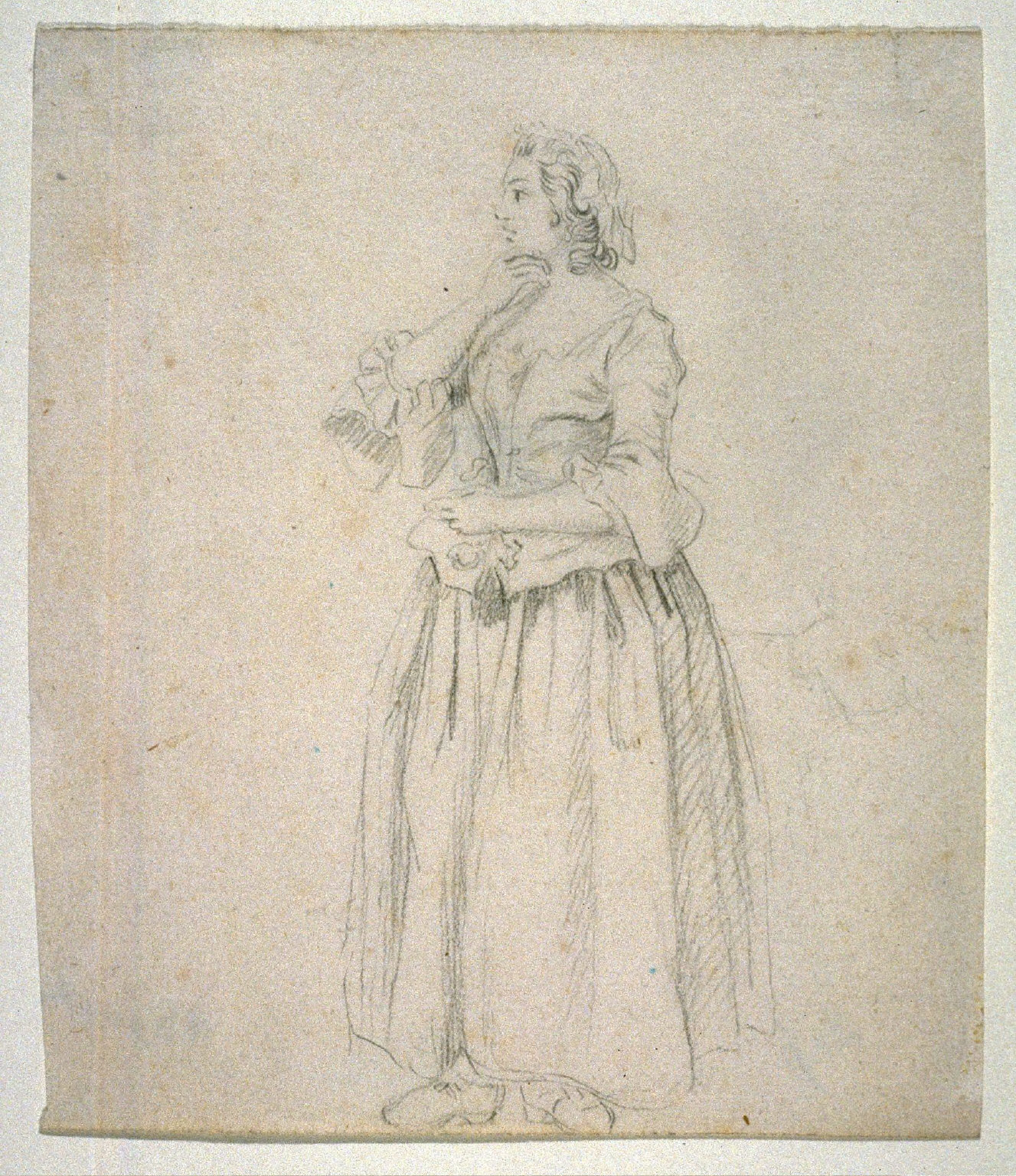 Standing Female Figure, right hand at chin