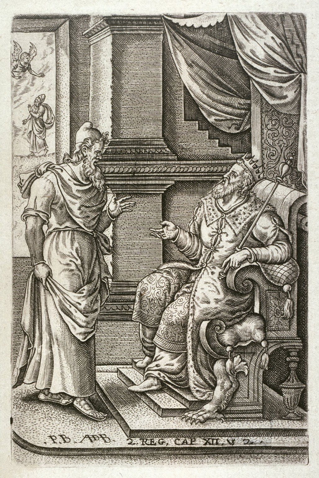 One of eight scenes from the Bible