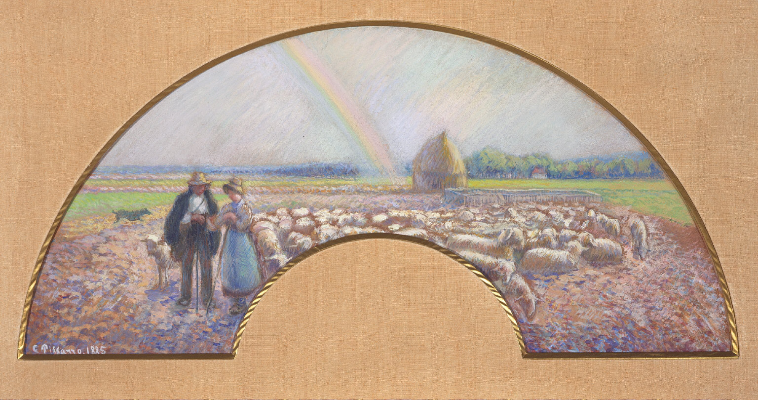 Shepherds in the Fields with Rainbow