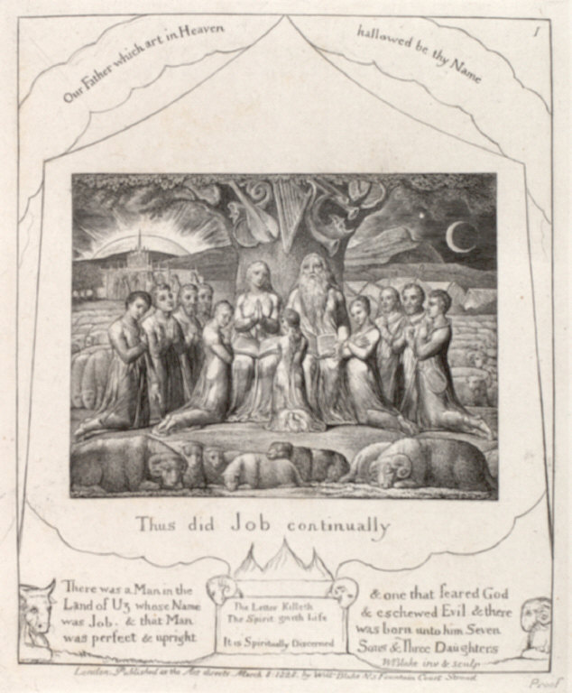 One of 21 engravings for the Book of Job