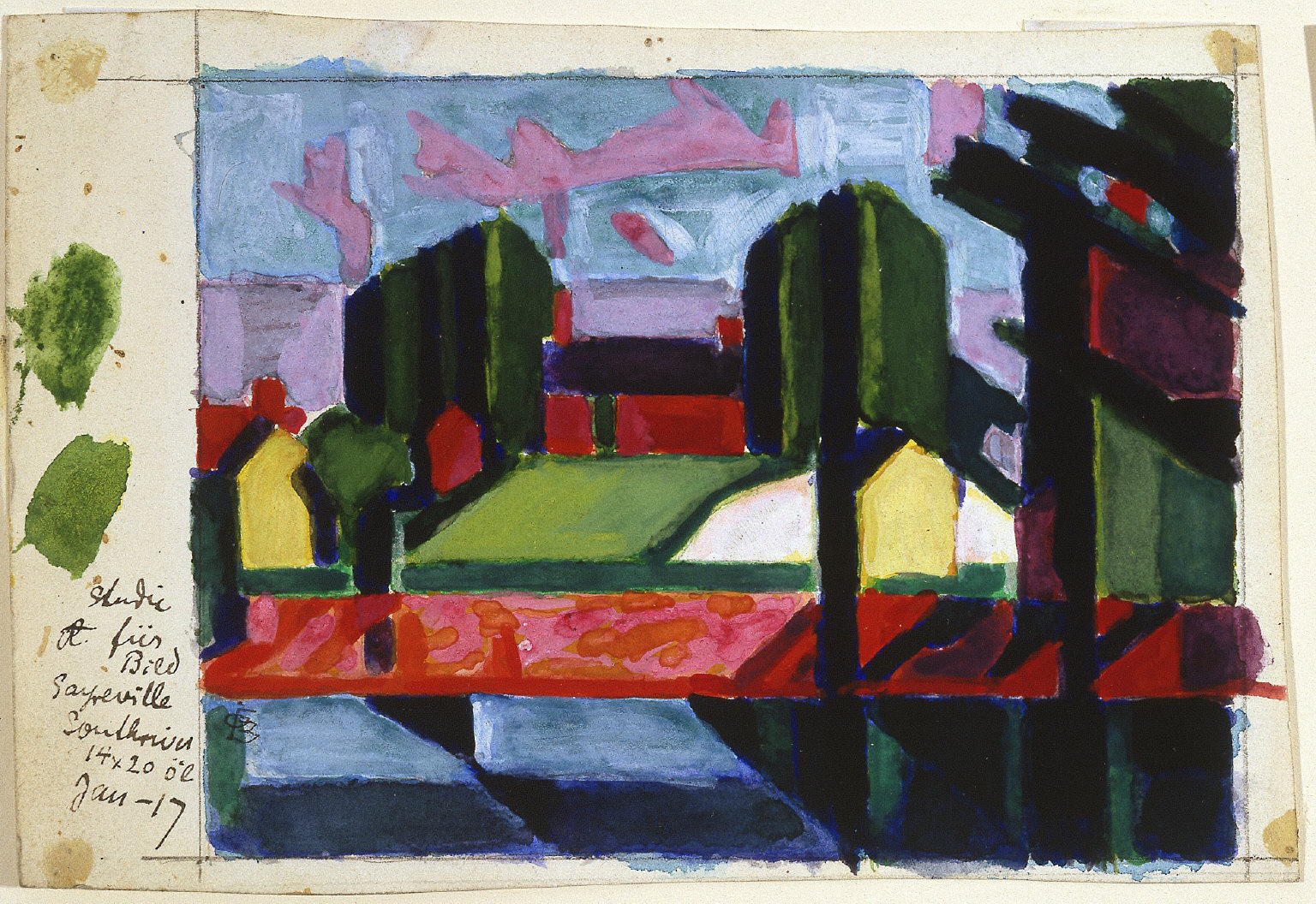 Study for Old Canal (Red & Green)